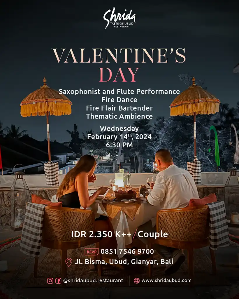 Valentine’s Day Celebration at Shrida Ubud Restaurant